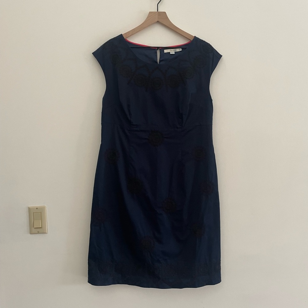 Boden Navy Blue Floral Sheath Dress